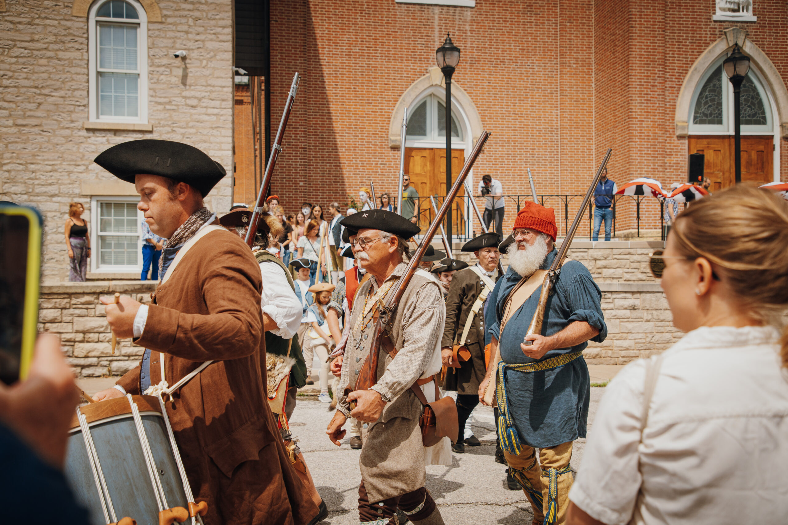Ste-Gen-French-Heritage-Fest-29 This is a photo of the Ste. Genevieve Milice leading the promenade during the French Heritage Festival.