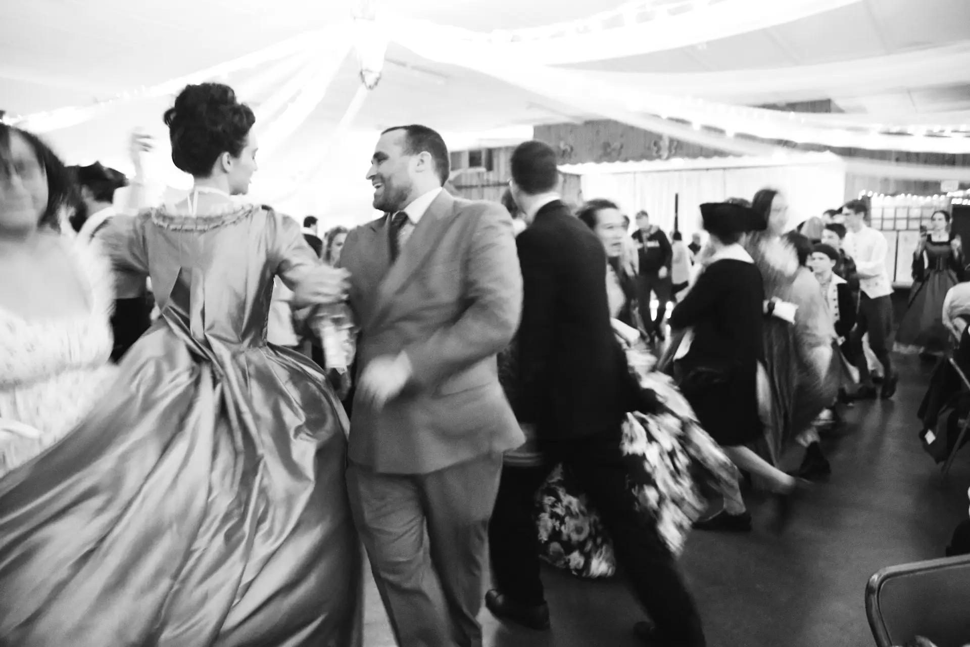 Couple dancing at the King's Ball in Ste. Genevieve, Missouri.